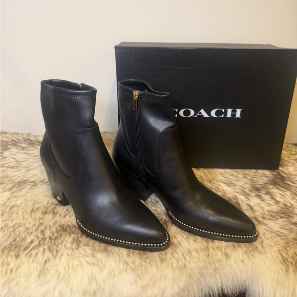 Coach Shoes - Coach Black Leather Ankle Booties